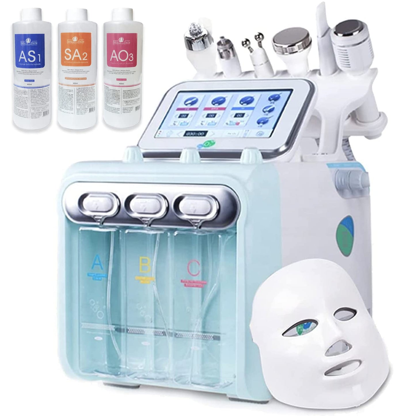 BRÜUN Hydrogen-Oxygen Facial Machine – A 7 in 1 Multifunctional Hydra Face Care Device for Skin Moisturizing – A Vacuum Cleaning Jet for Home and Beauty Salon