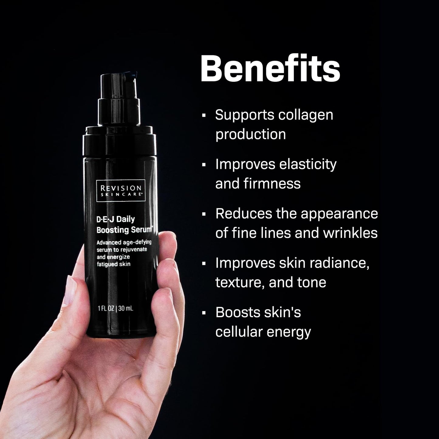 Revision Skincare D·E·J Daily Boosting Serum™, Anti Aging Serum, Reduces Wrinkles, Supports Skin Firmness and Skin Elasticity, 1 fl oz